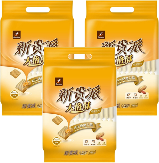 77 新貴派 大格酥 焙烤花生, 324g, 3袋