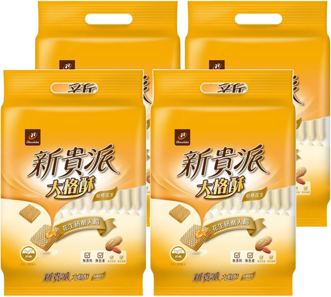 77 新貴派 大格酥 焙烤花生, 324g, 4袋