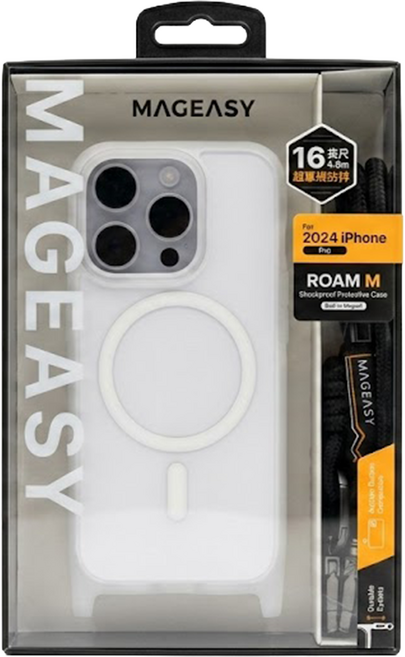 MAGEASY Roam M 手機 防摔 手機殼 iPhone 16 Pro MagSafe Compatible 超軍規 掛繩 透明 城市漫遊