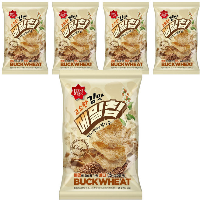 고소한 김맛 메밀칩, 55g, 5개