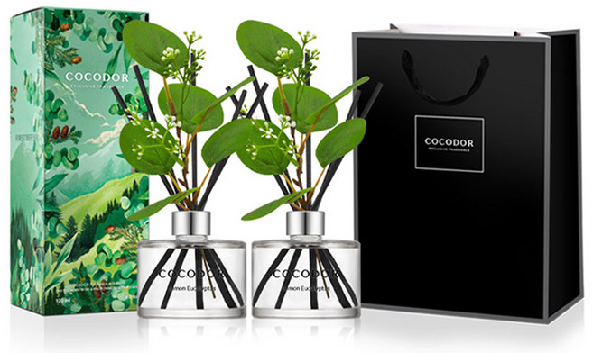 코코도르 포레스트 디퓨저 + 쇼핑백, 레몬유칼립투스, 200ml, 2개