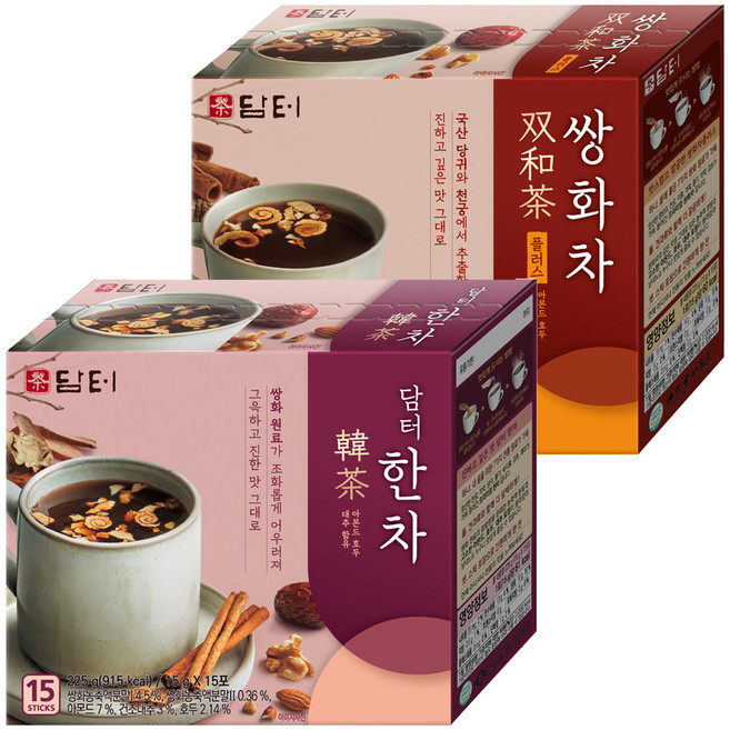 담터 한차 15g 15p + 쌍화차 플러스 15g 15p, 1세트