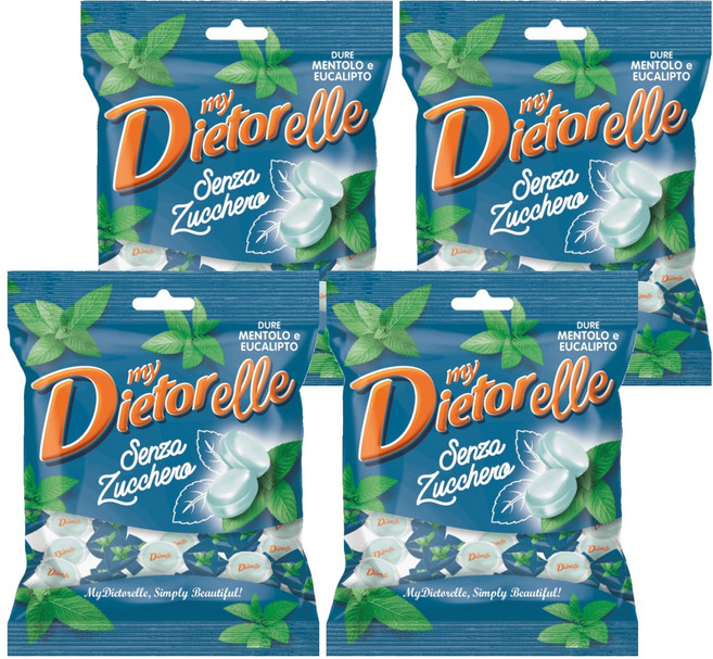 스페라리 디에토렐레 무설탕 캔디 멘톨 앤 유칼립투스, 70g, 4개