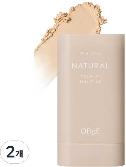 OBge 내추럴 톤업 선스틱 SPF50+ PA++++, 18g, 2개