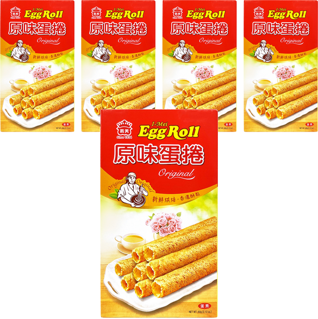 義美 蛋捲 原味, 60g, 5盒