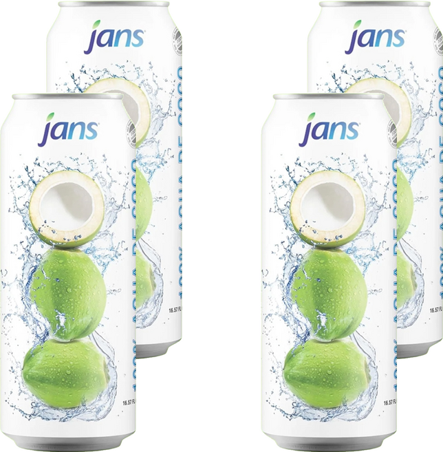 jans 100%椰子水, 490ml, 4罐