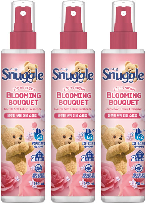 스너글 블루밍 부케 더블 소프트 섬유탈취제 본품, 150ml, 3개