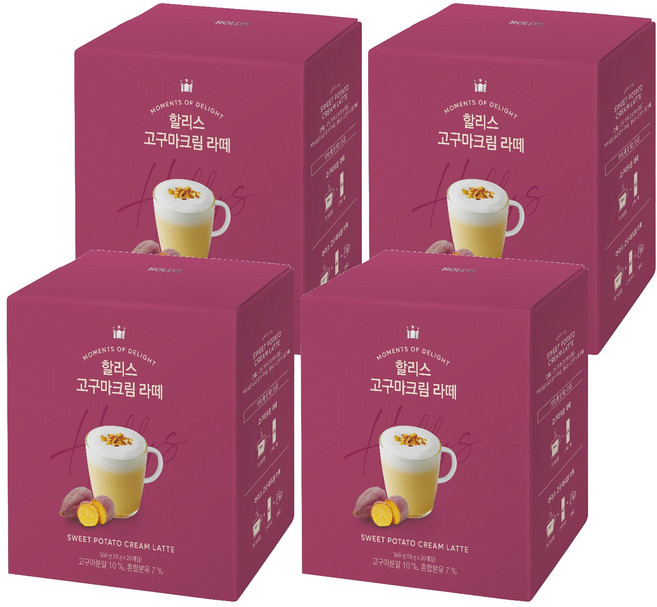 HOLLYS 地瓜奶油拿鐵沖泡包, 18g, 20條, 4盒