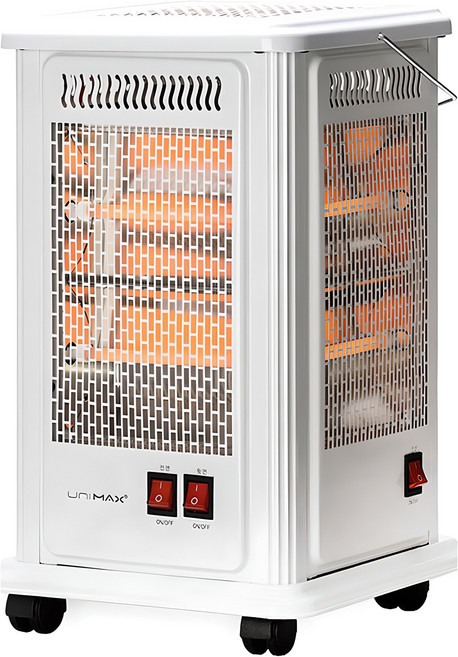유니맥스 오방향 전기난로, UMH-2518KQ, white