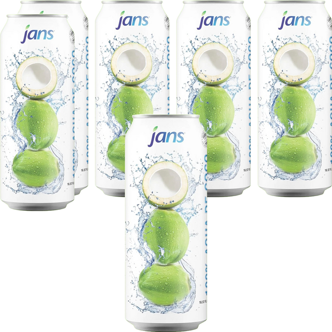 jans 100%椰子水, 490ml, 6罐
