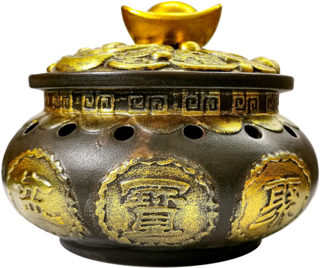 財神小舖 財富滿盆-聚寶手工香爐 TCL-6012 12.5 x 9.5 x 6.5cm, 1個