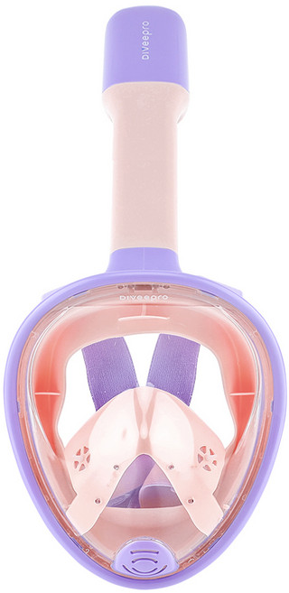 다이비프로 아동용 익스트림 풀페이스 스노쿨링 마스크 + 파우치, 워터릴리