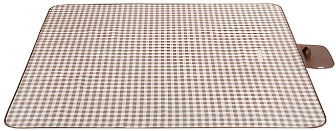 意絲丹 索樂生活 加大防水防潮野餐墊, 咖啡格