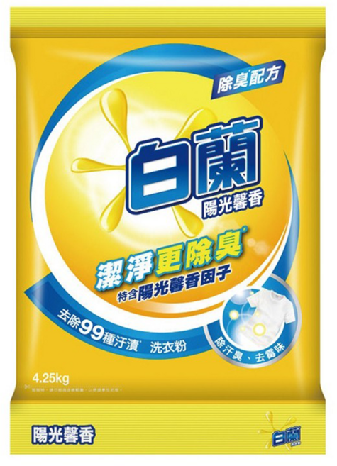 白蘭 洗衣粉 陽光馨香, 4.25kg, 1包