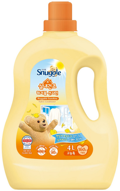 스너글 섬유유연제 햇빛건조향 허거블 선샤인 본품, 4L, 1개