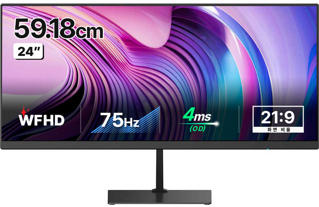 한성컴퓨터 UWFHD 와이드 평면형 모니터, 59.18cm, TFG24F07W(일반)