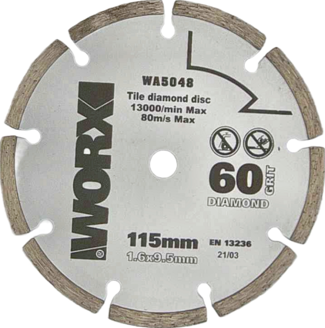 WORX 威克士 台灣公司貨 60T 金剛石鑽石diamondgrit鋸片 WA5048 115mm, 1個