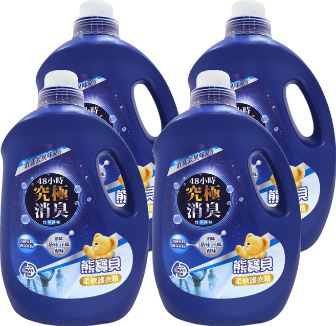 Snuggle 熊寶貝 柔軟護衣精 竹萃淨味, 3L, 4瓶
