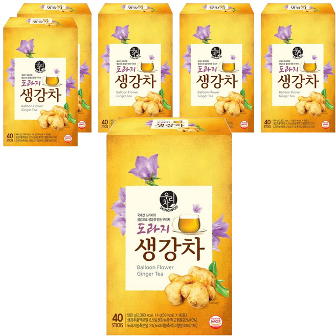 우리차 도라지생강차, 14g, 40개입, 6개