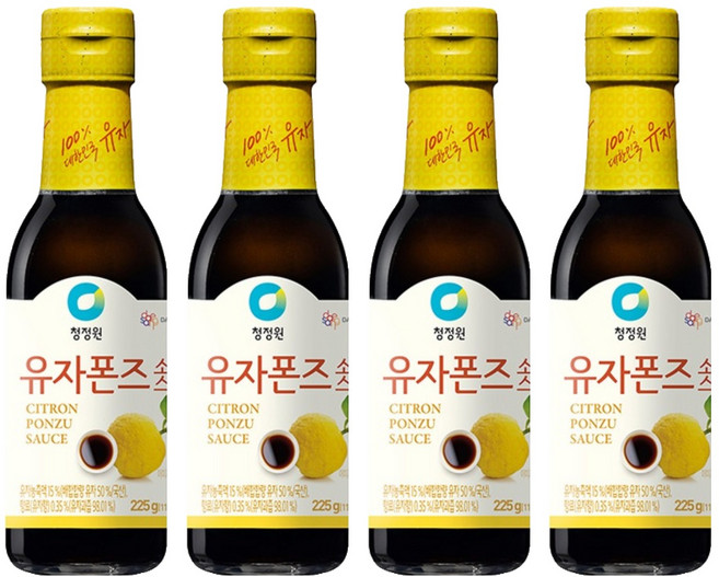 청정원 유자폰즈 소스, 4개, 225g