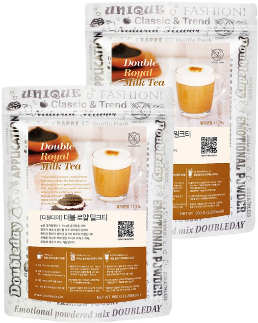 더블데이 로얄 밀크티 파우더, 800g, 1개입, 2개