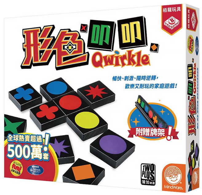 TWO PLUS 灣加遊戲 形色叩叩 qwirkle 繁體中文版, 多色, 1盒