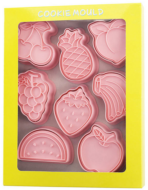 이홈베이킹 과일푸쉬쿠키커터 8종 세트, 1세트