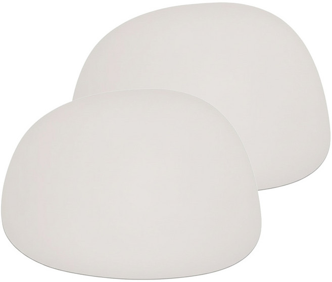 SOYMIX Bling系列 鵝卵石形防水皮革餐墊, 暖灰色, 42 x 32cm, 2個