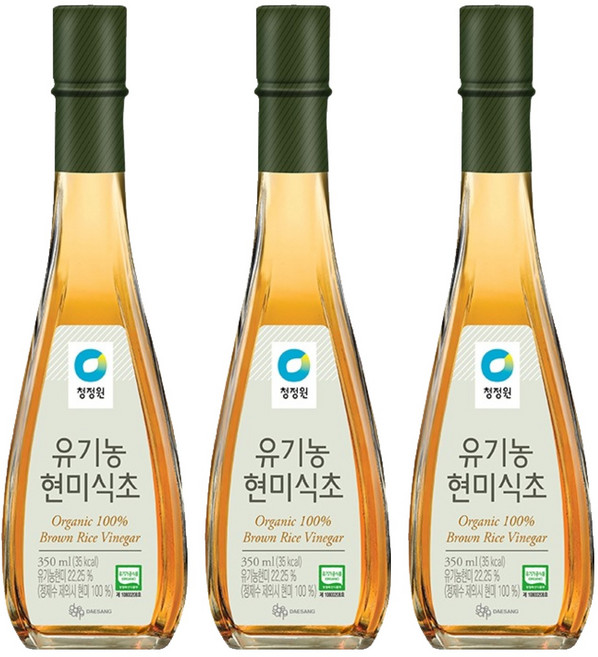 청정원 유기농 현미식초, 350ml, 3개