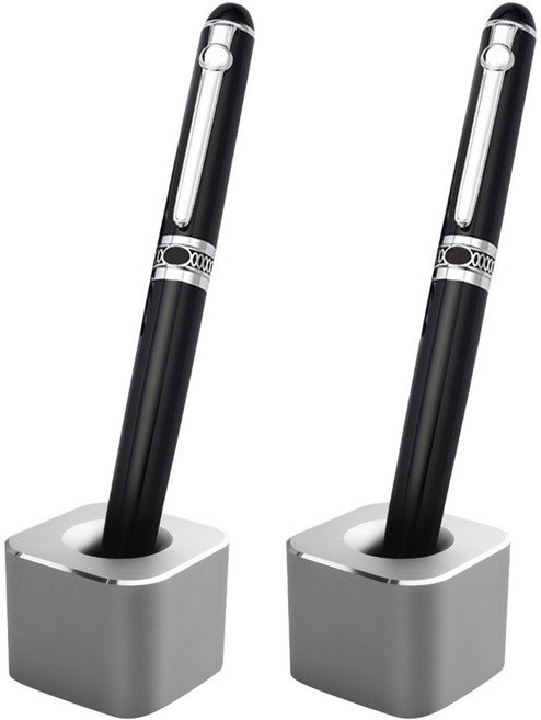 생각나래 사무실 선물용 메탈 펜 홀더, 실버 스퀘어, 2개