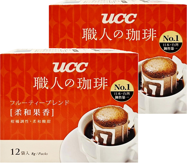 ucc 職人的珈琲 果香甜韻濾掛式咖啡, 8g, 12包, 2盒
