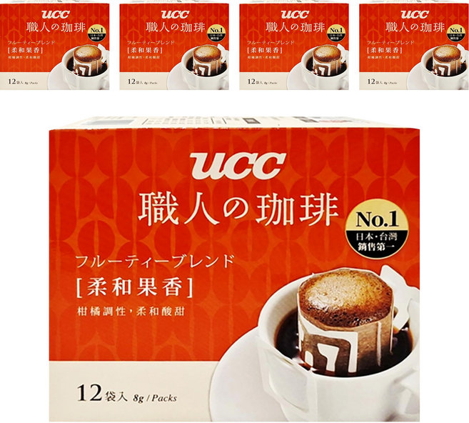 ucc 職人的珈琲 果香甜韻濾掛式咖啡, 8g, 12包, 5盒
