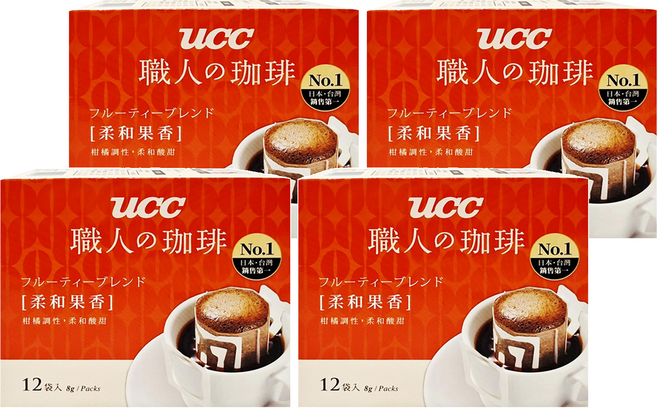 ucc 職人的珈琲 果香甜韻濾掛式咖啡, 8g, 12包, 4盒