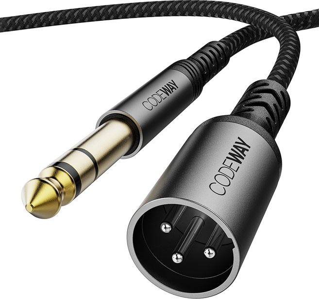 코드웨이 XLR to 5.5 TRS 마이크 케이블 수 3m, SAXM5-3M, 블랙, 1개