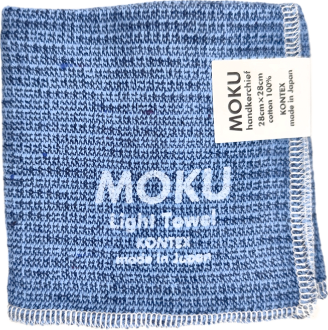kontex MOKU 方巾五入組 28cm x 28cm 100%棉 日本製造, 天空藍, 5條