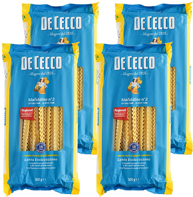 DE CECCO 得科 波浪義大利麵, 4包, 500g