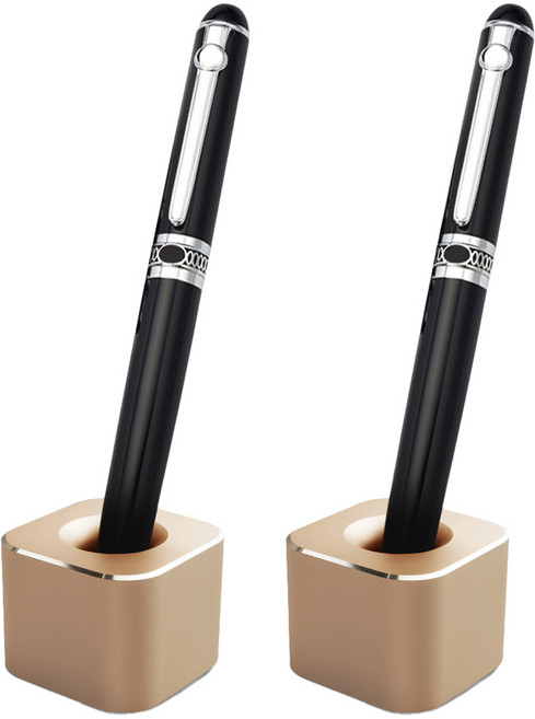 생각나래 사무실 선물용 메탈 펜 홀더, 골드 스퀘어, 2개