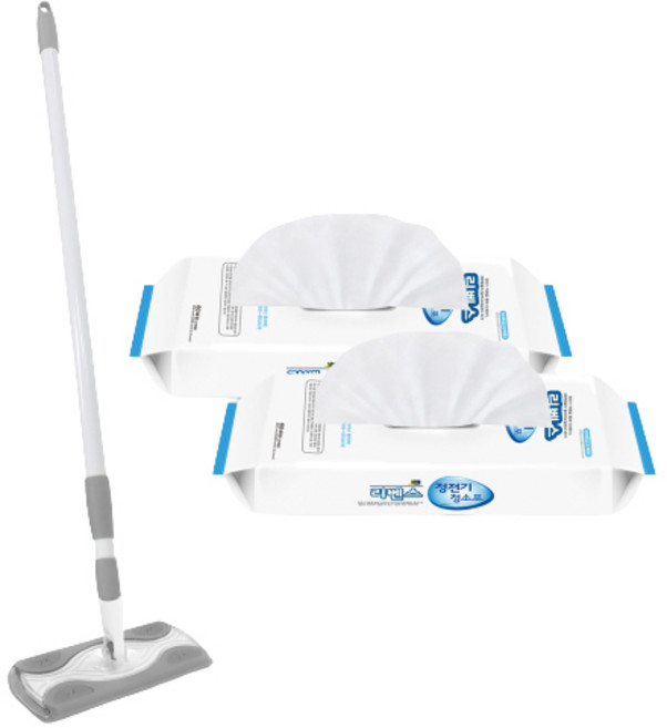 LIVENS 除塵組 拖把 + 靜電清潔布60張 x 2包, 1組