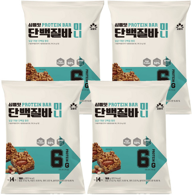 SIMPLEAT 迷你蛋白質棒 14入, 168g, 4個