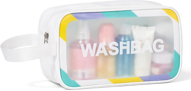 손잡이형 반투명 다용도 방수 욕실 목욕가방, 화이트