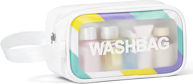 손잡이형 반투명 다용도 방수 욕실 목욕가방, 화이트