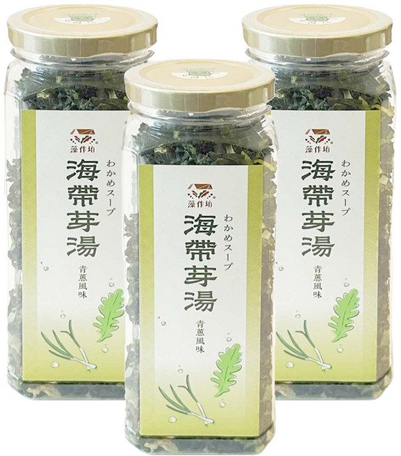 藻作坊 海帶芽湯 植物五辛素 青蔥風味, 120g, 3罐