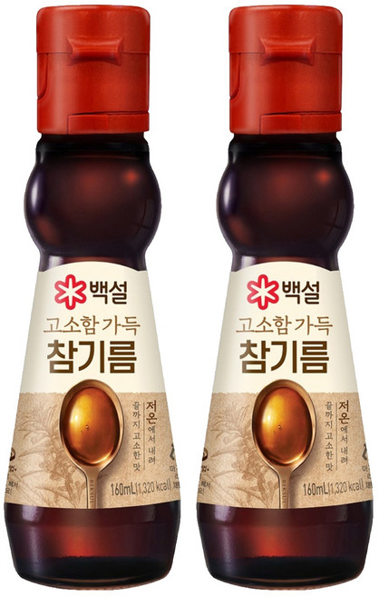 백설 고소함 가득 참기름, 160ml, 2개