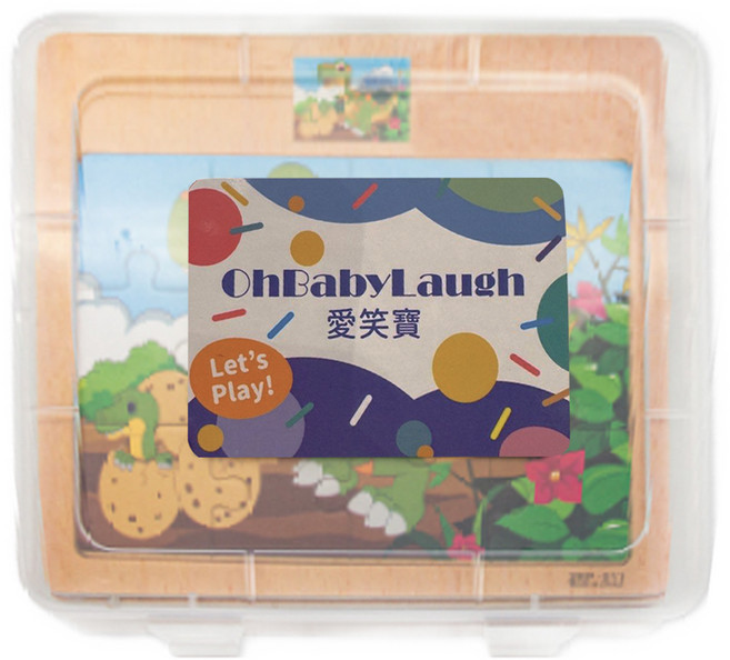 OhBabyLaugh 寶寶十二片拼圖8件套裝禮盒組 恐龍 + 運輸工具, 96片, 1盒