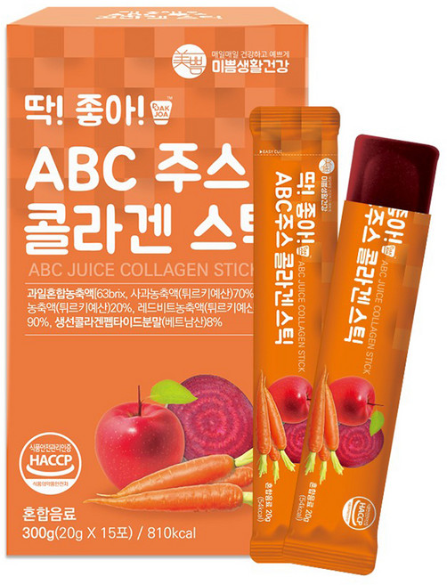 미쁨생활건강 딱좋아 ABC주스 콜라겐 젤리 스틱, 300g, 1개