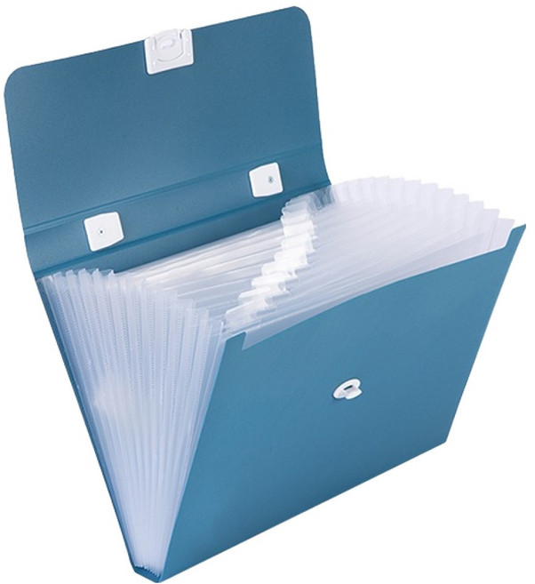 델리 아코디언 도큐먼트 파일 케이스 12분류, 블루BL, 1개