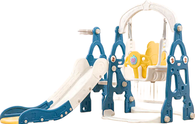 大眼三合一溜滑梯, 藍色和白色, 1組