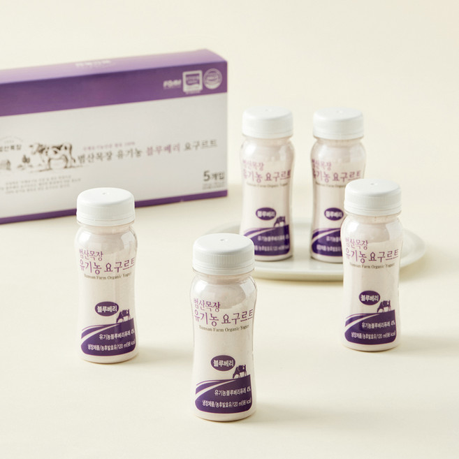 유기가공식품 인증 범산목장 블루베리 요구르트, 120ml, 5개입, 1개
