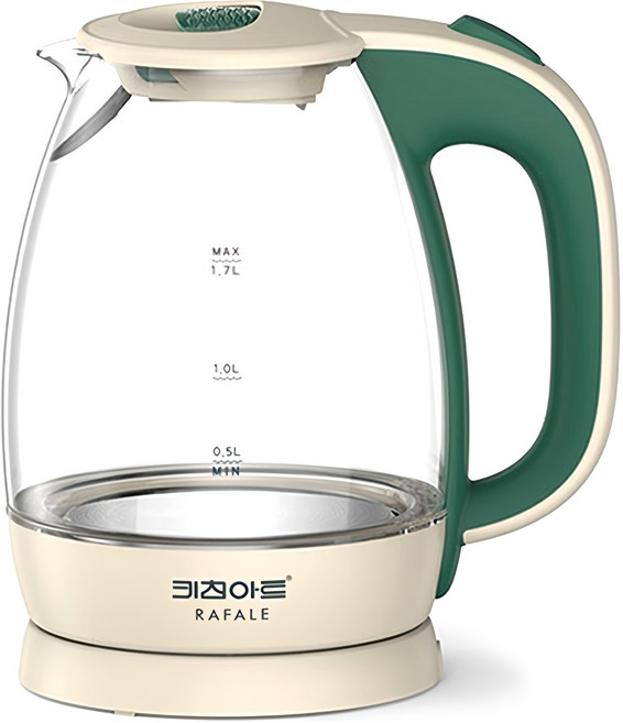 키친아트 라팔 스텐 304 그린티 유리 전기주전자 1.7L, KAEK-D17GF