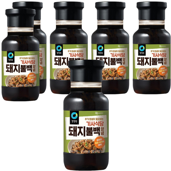 청정원 기사식당 돼지불백양념, 280g, 6개